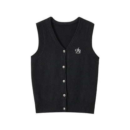 Woolen V-Neck  Slim Versatile Vest