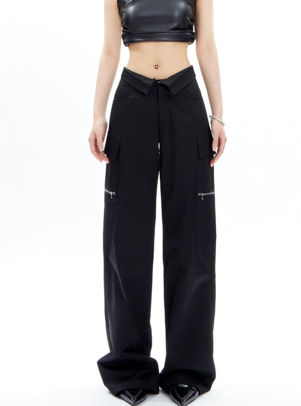 Loose Straight Leg Casual Floor Slam Pants