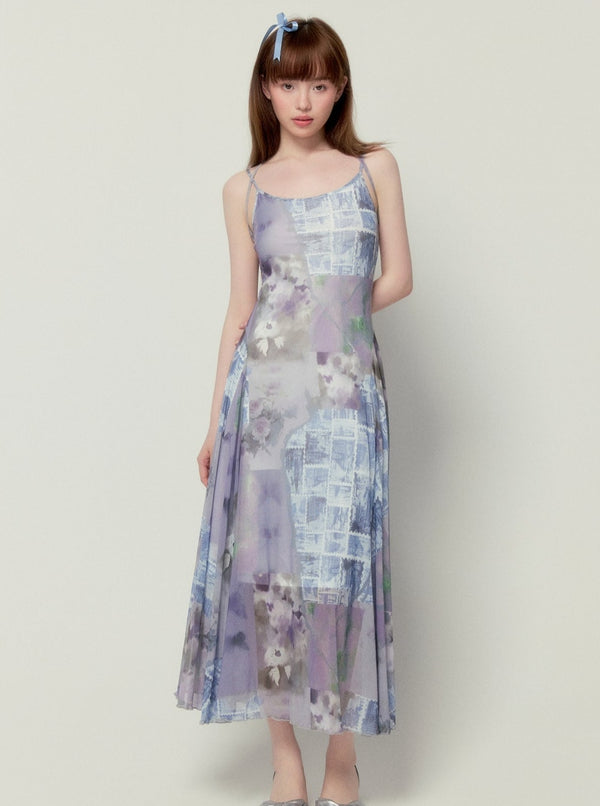 Artifact Strappy Design Blue Dress