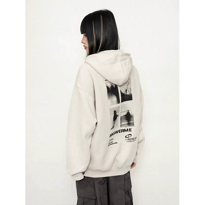 Casual Print Fall-Winter Hooded Top