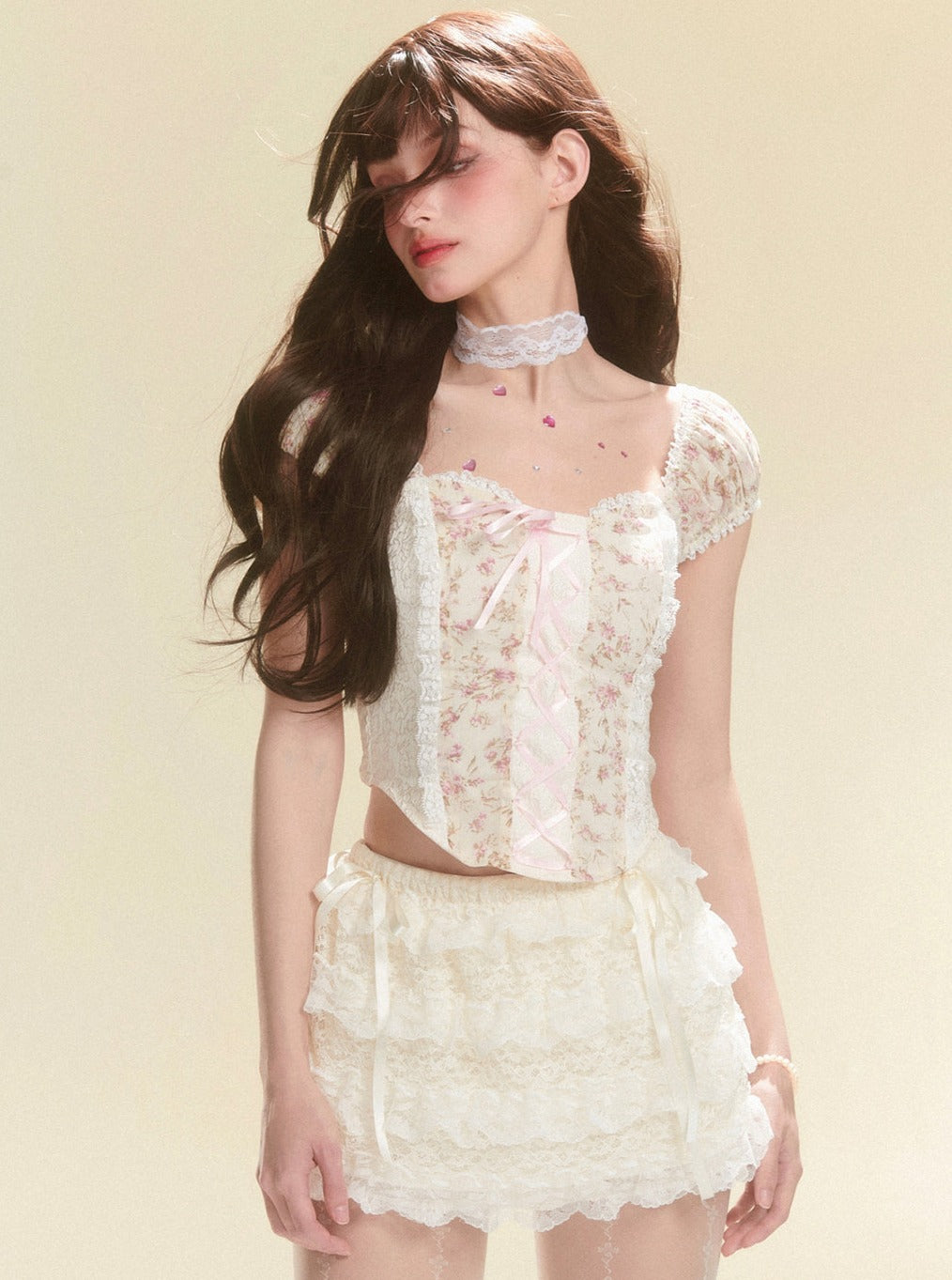 Gentle Trap White A-Line Skirt