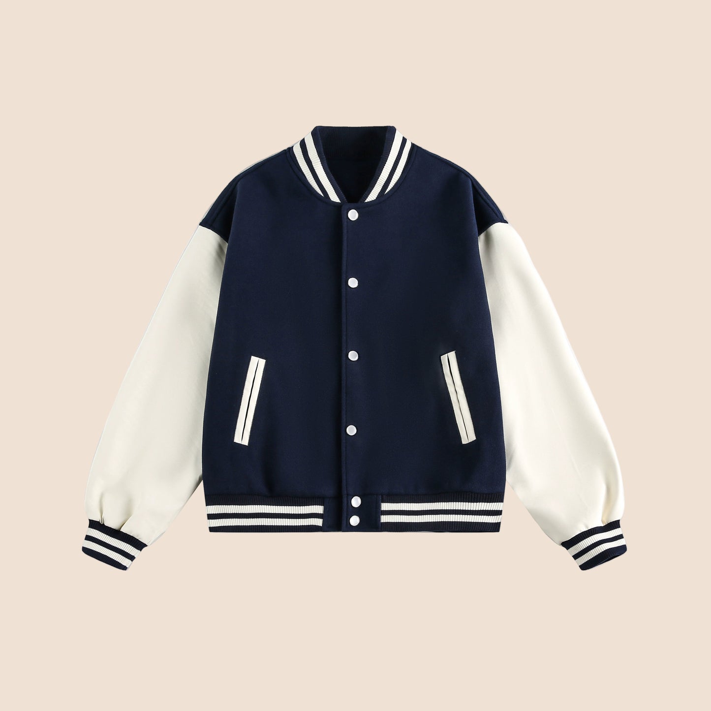 Patchwork Contrast Baseball Jersey Jacket
