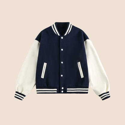 Patchwork Contrast Baseball Jersey Jacket