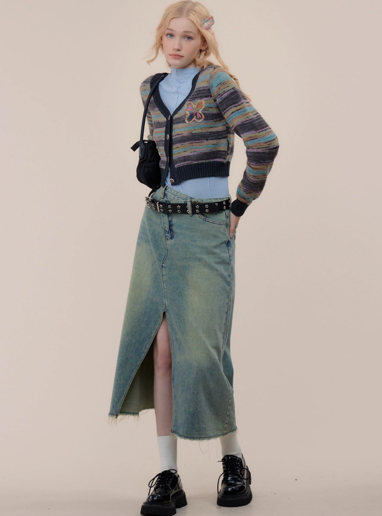 Vintage V-neck Knitted Cardigan Coat