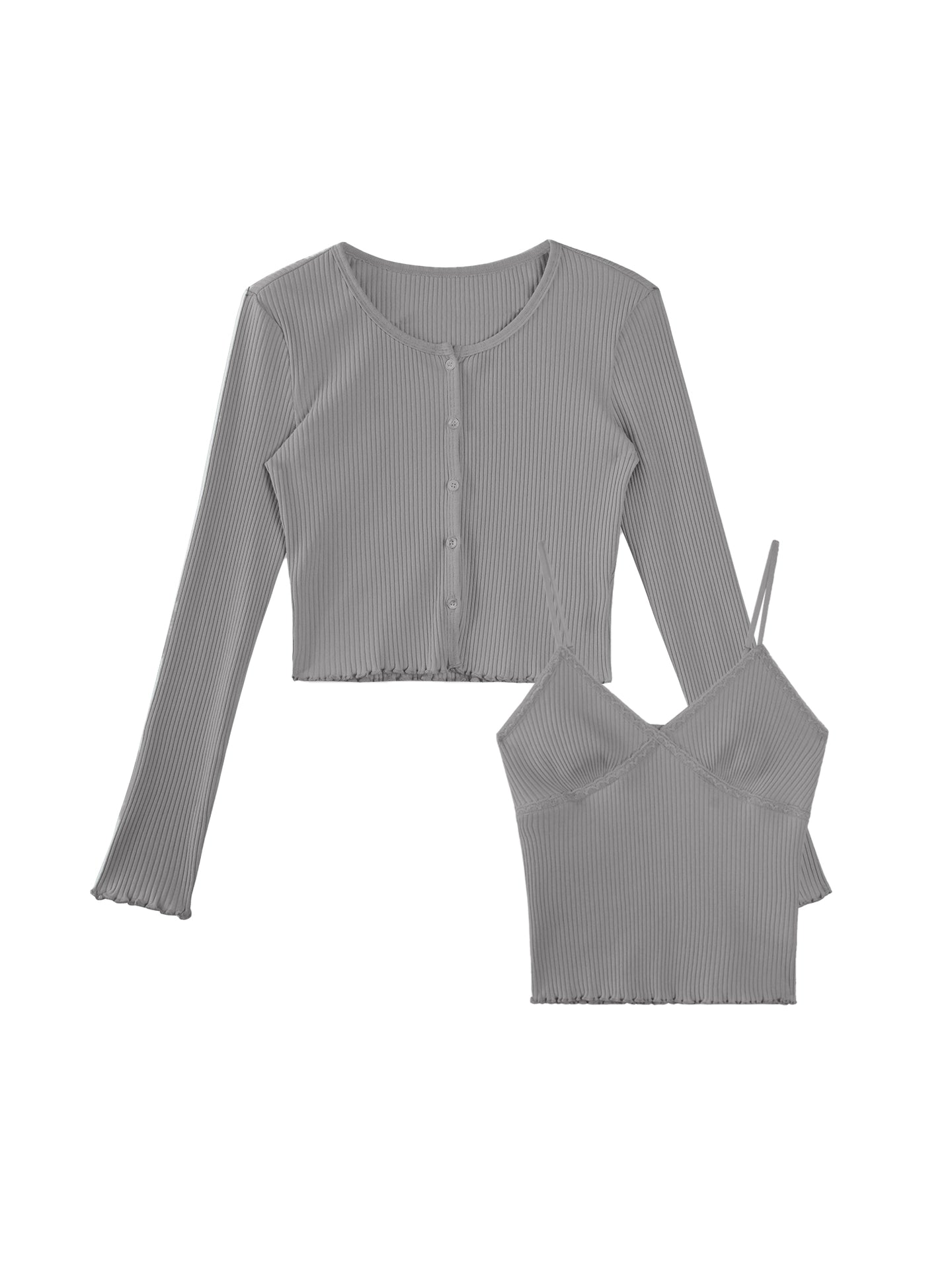 Light Blue Layered Cardigan Set