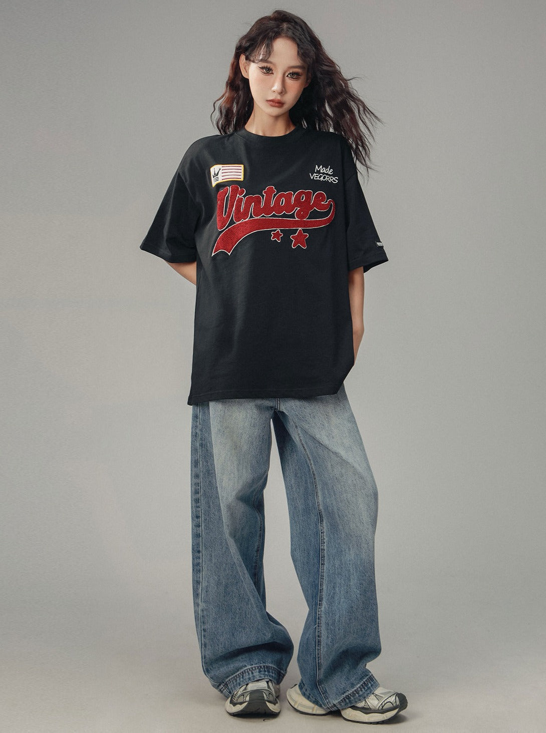 American Retro Drape Jeans Straight Pants