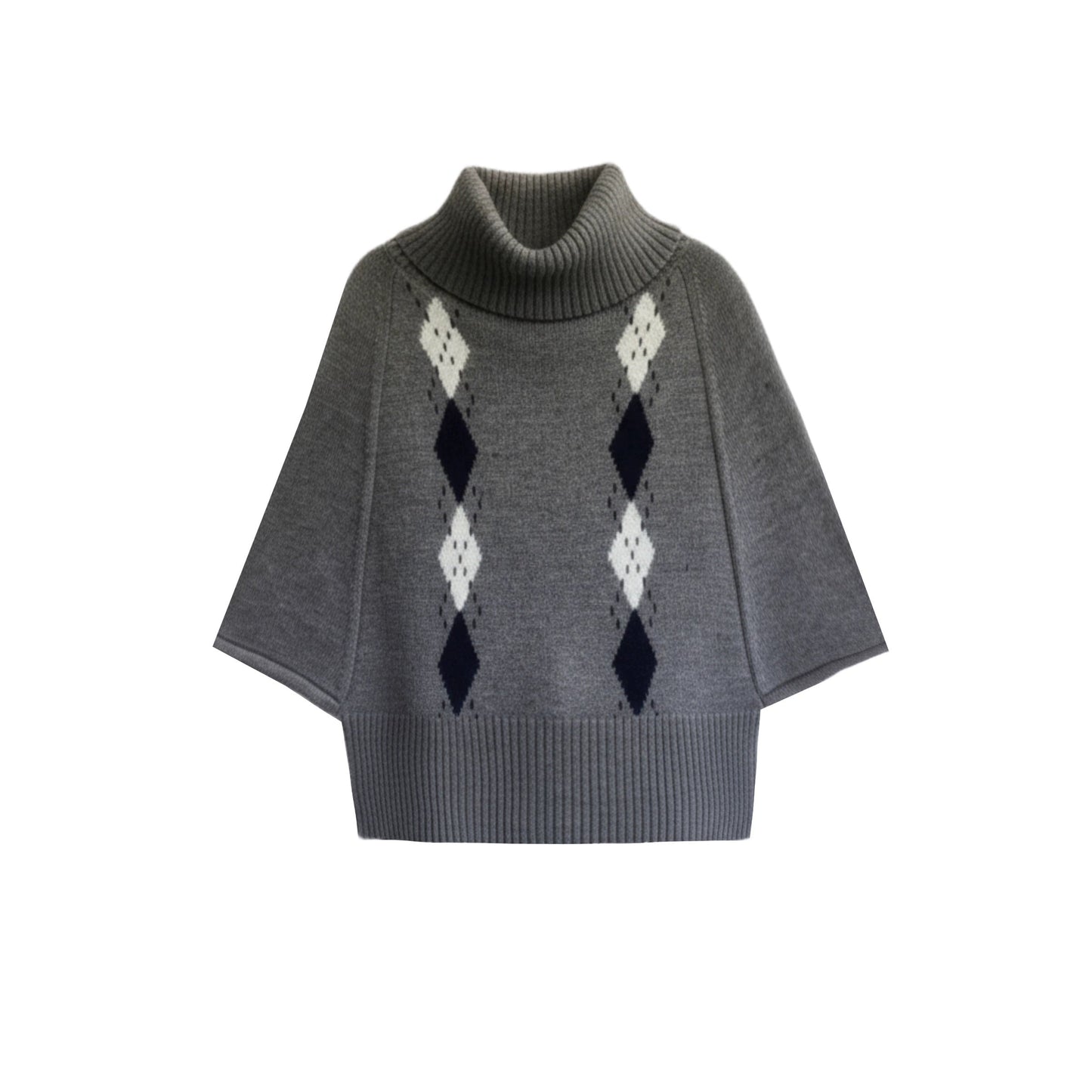 Retro Diamond Wool Knit Sweater