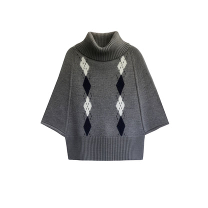 Retro Diamond Wool Knit Sweater