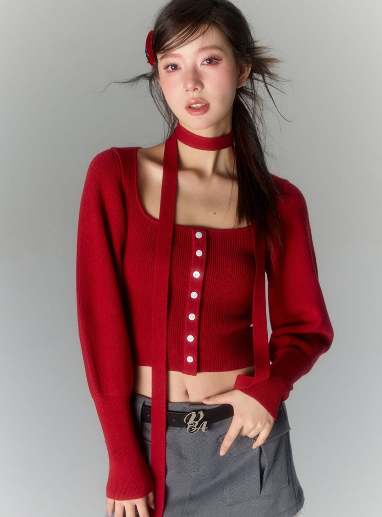 Puff Sleeve Woolen Top