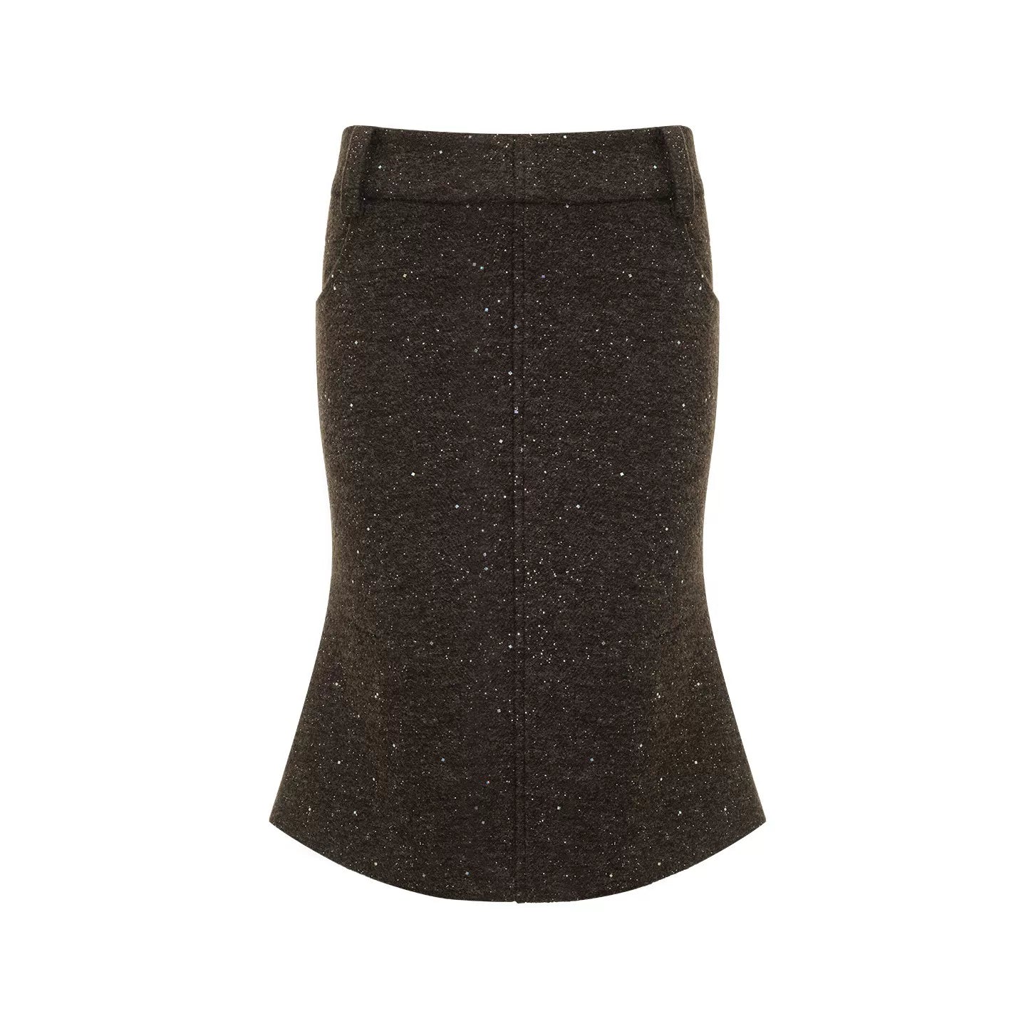 Khaki Tweed Jacket And Skirt Set-Up