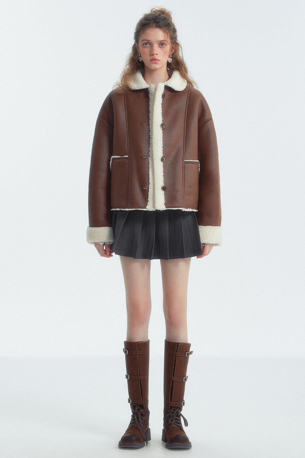 Lapel Detail Fur Jacket