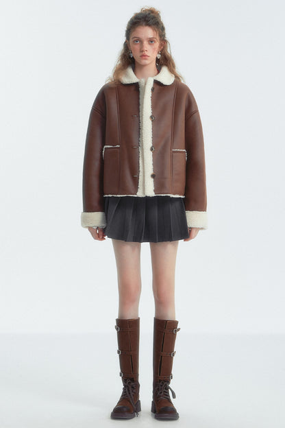 Lapel Detail Fur Jacket