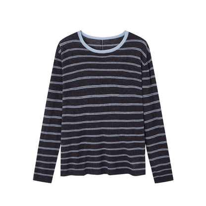 Vintage Striped Gray Knit Top