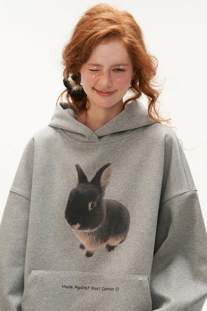 MAMC Cute Bunny Air Layer Hooded Sweatshirt Frauen Herbst/Winter 2024 neue lässige lockere Slouchy Jacke Top