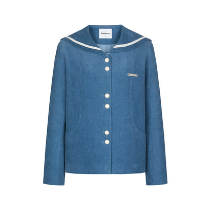 Navy Collar Corduroy Jacket
