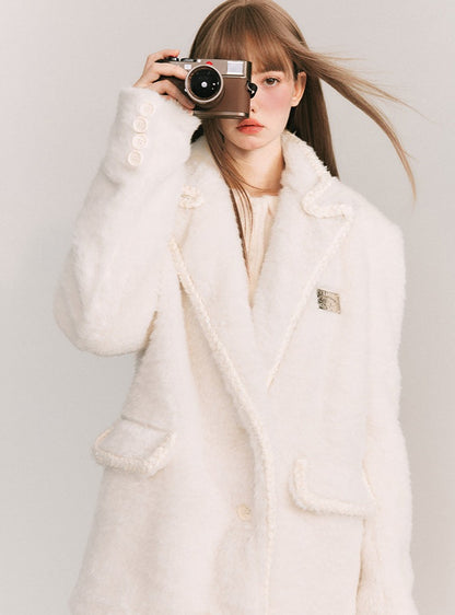 Wolle Twist White Tweed Mantel