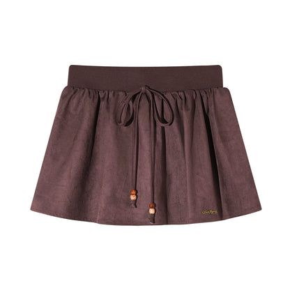 Beaded Suede Puffy Skirt