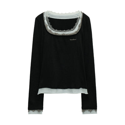 Lace Layered Long Sleeve T-Shirt