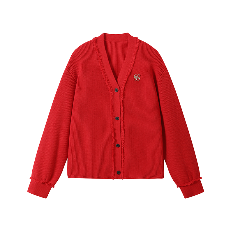 Retro Embroidered Logo Long-sleeved Coat