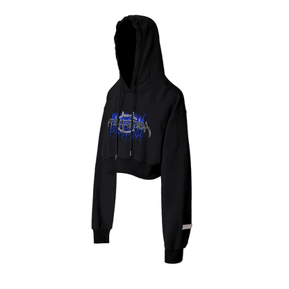 Thorn Print Hooded Fleece Sweatshirt