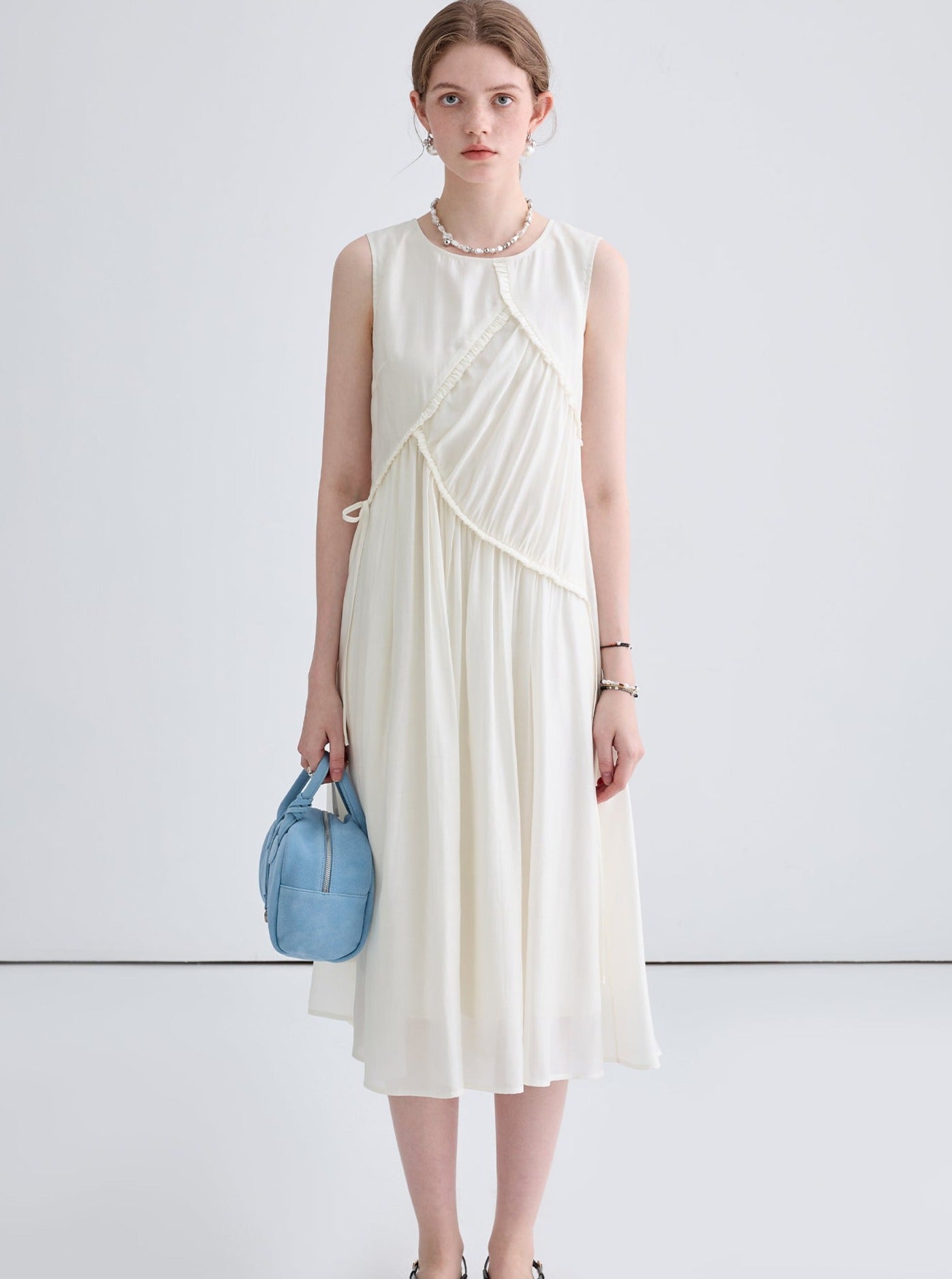 Crew Neck Irregular Long Dress