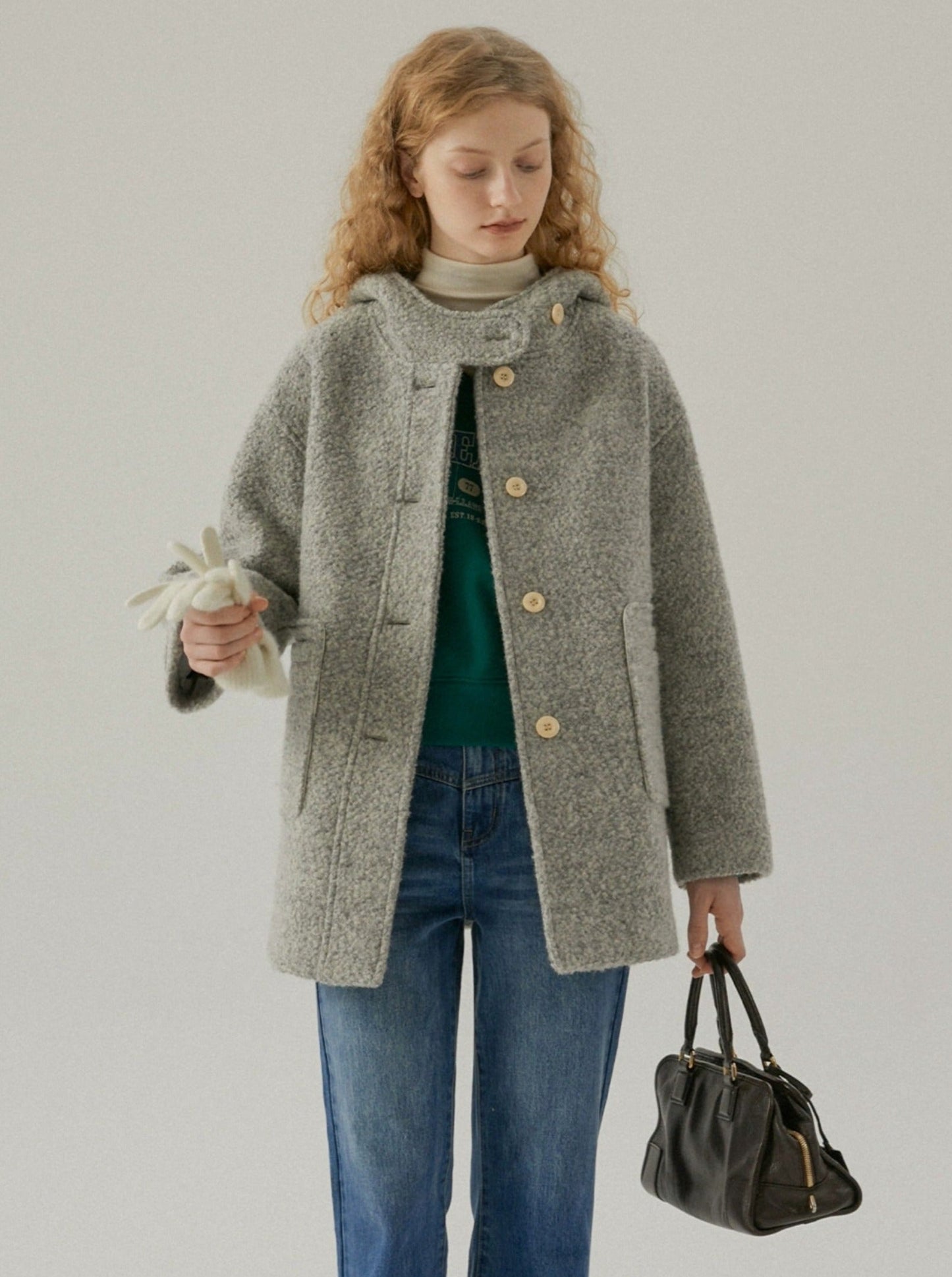 Vintage -Wolle dicker Mantel