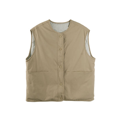 Reversible Plaid Down Vest