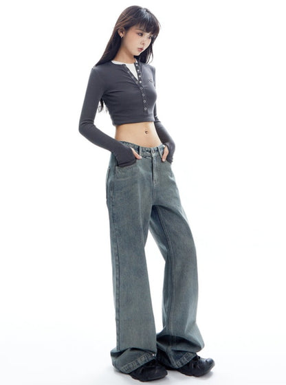 American Loose Wide Leg Jeans Pants