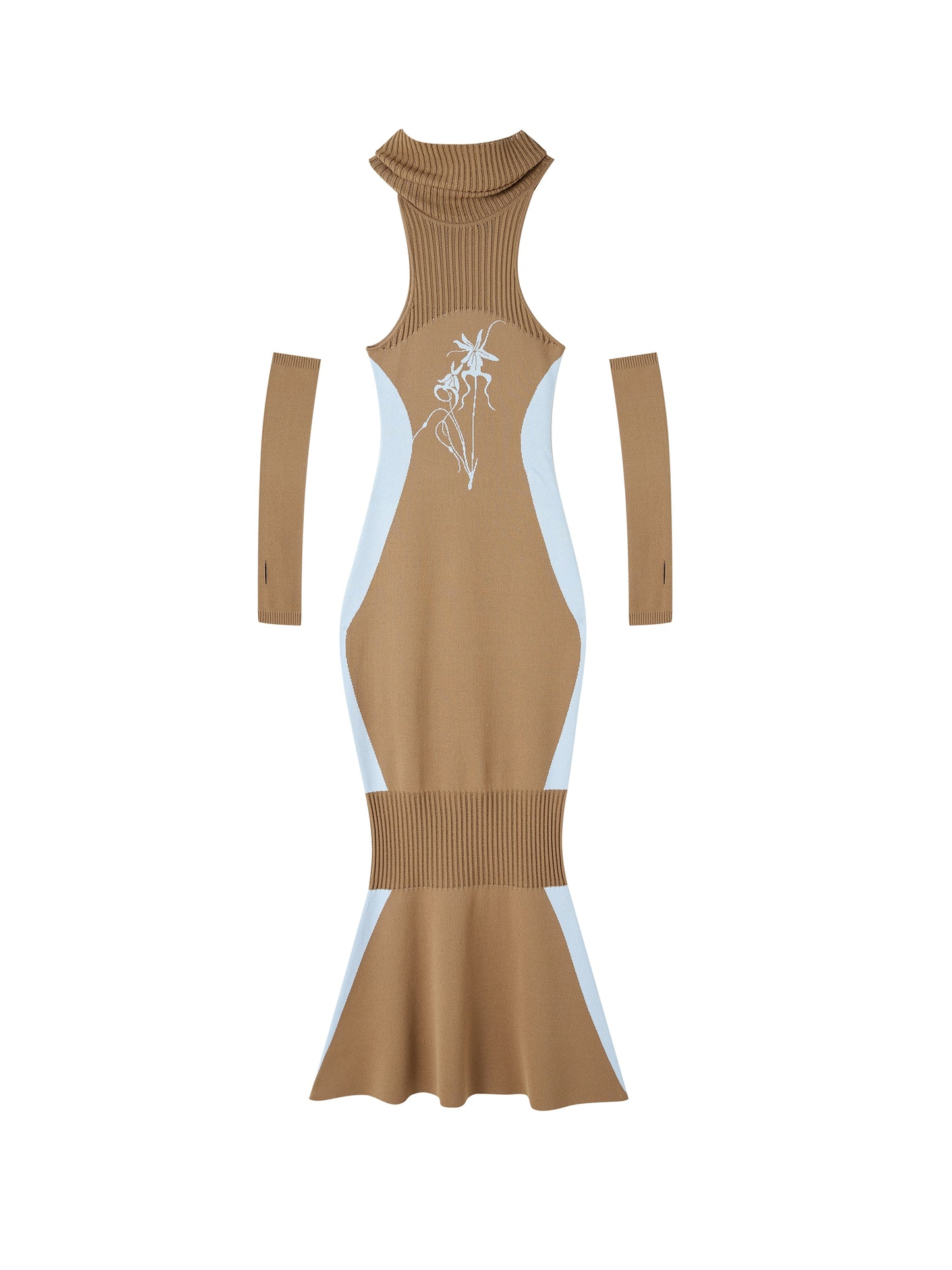 Orchid Figure Knitted Cut-Out Dress