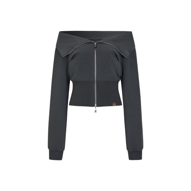 Lapel Off-Shoulder Top