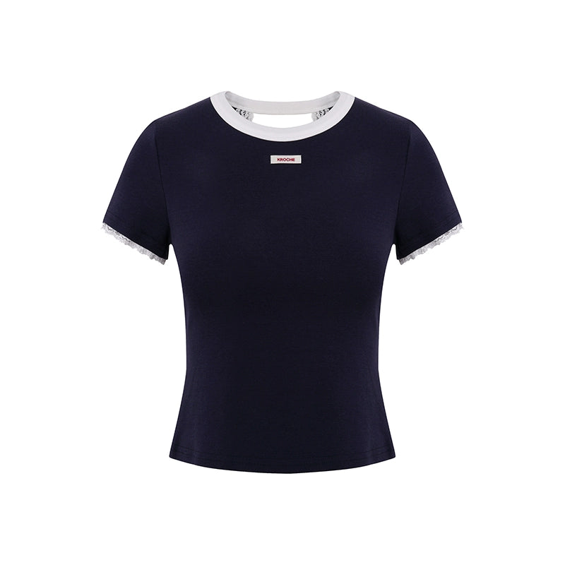 Lace Fusion Backless Top