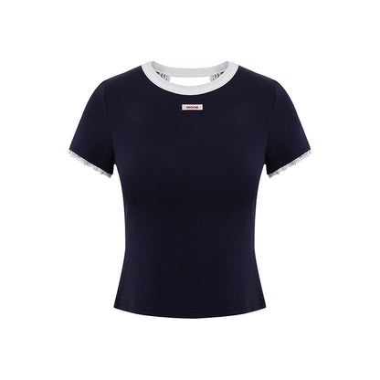 Lace Fusion Backless Top