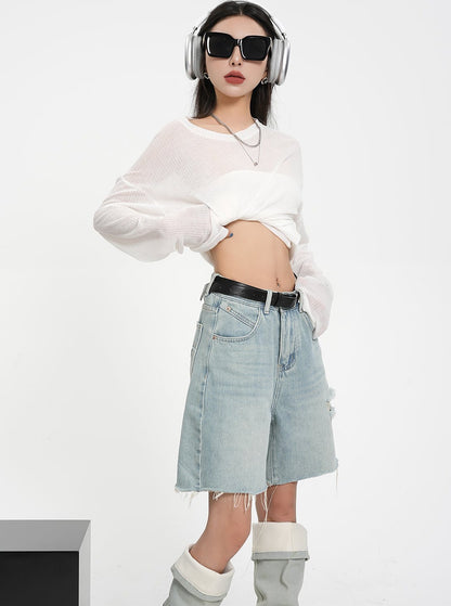 Raw Edges High Waist Jeans