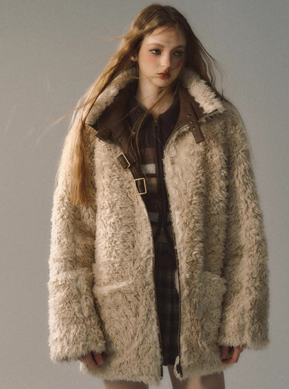 Fur Integrated Plush Jacket