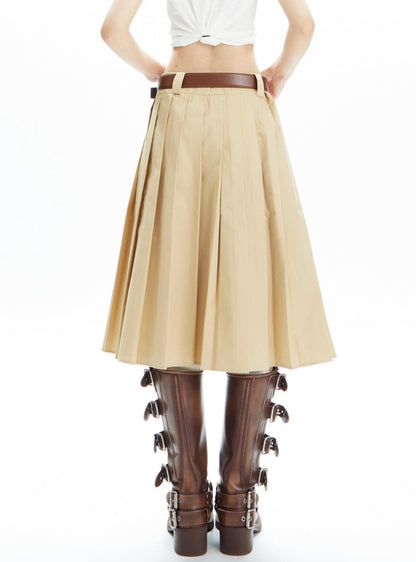 American Pleated A-line Half Skirt