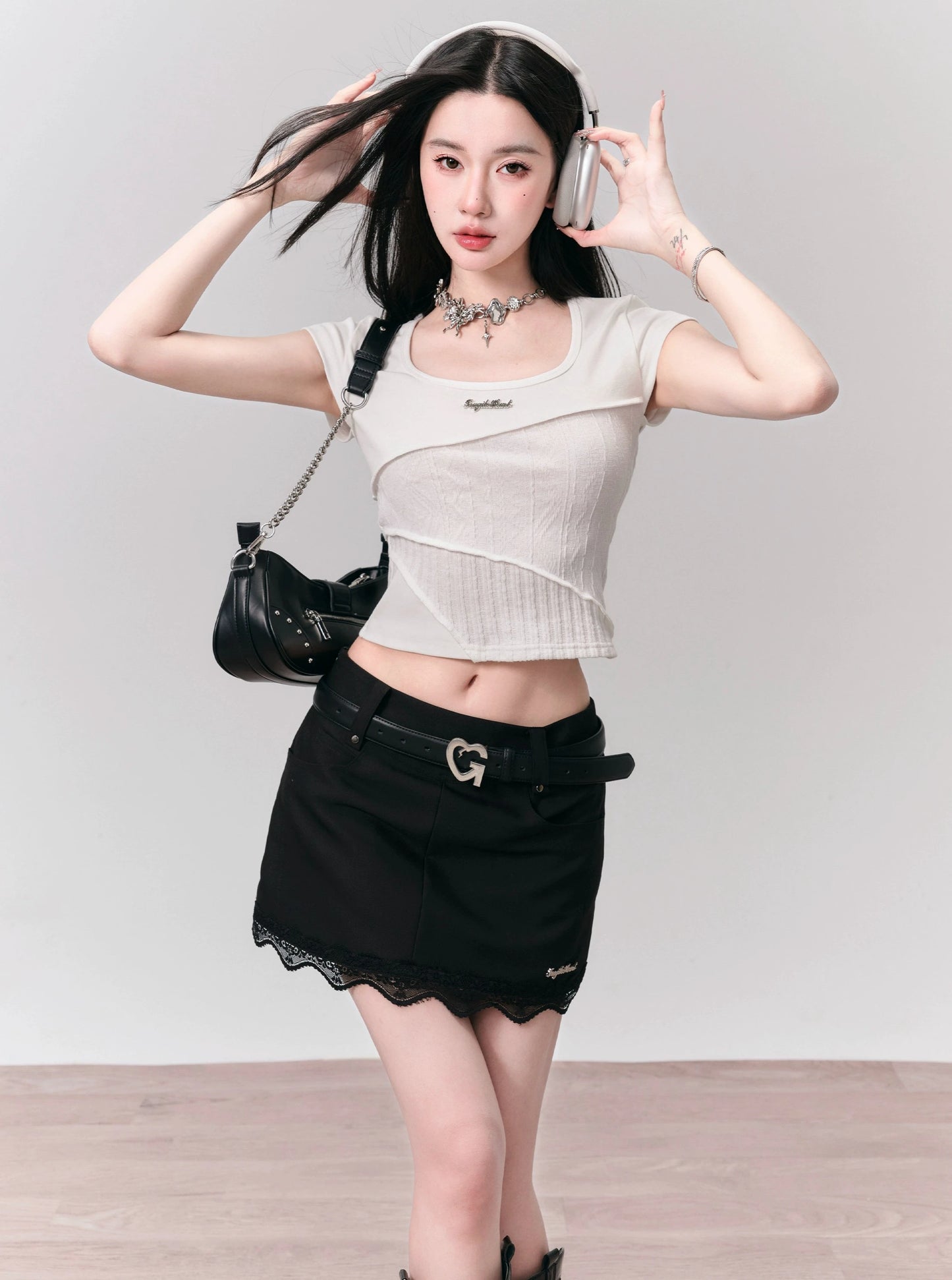 High-Quality Patchwork Crop Top