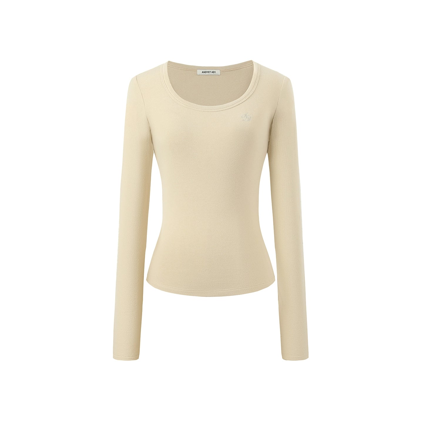 Slimming U-Neck Long-Sleeved T-Shirt