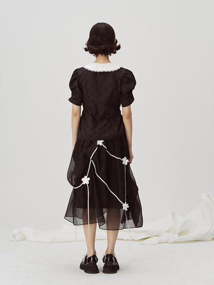 Irregular High Waist Black Fairy Skirt