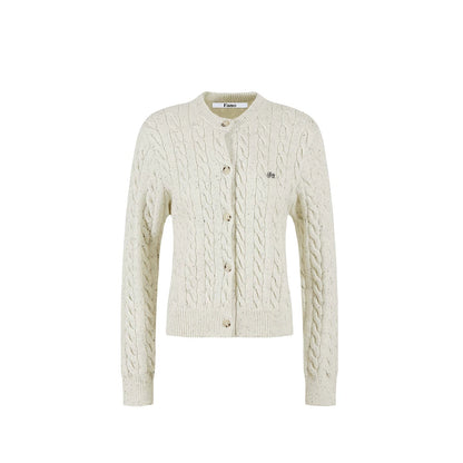 Speckled Cable Knit Cardigan