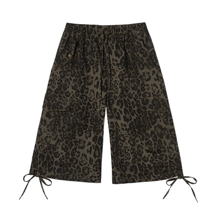 Casual Leopard Drawstring Trousers