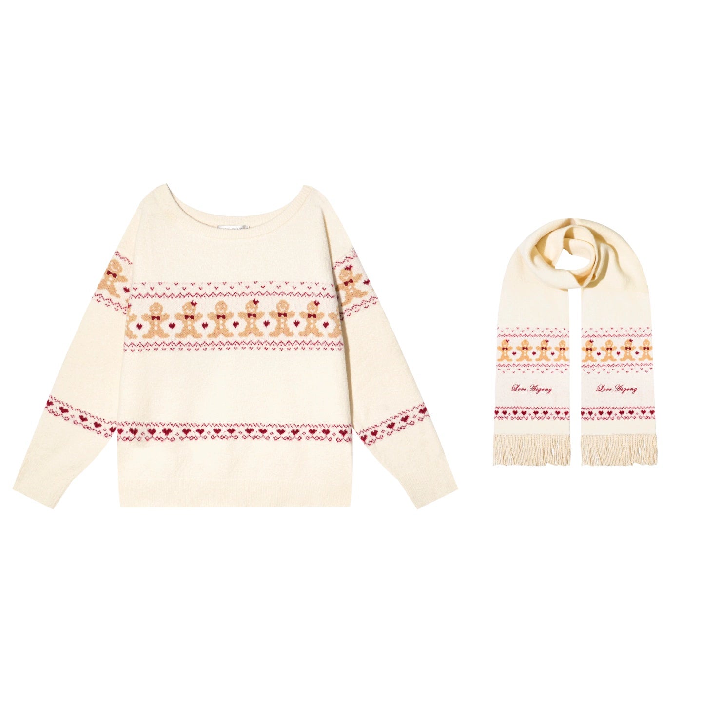 Gingerbread Man Fair Isle Sweater Set