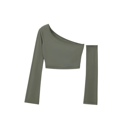 Asymmetrical Shoulder Crop Top