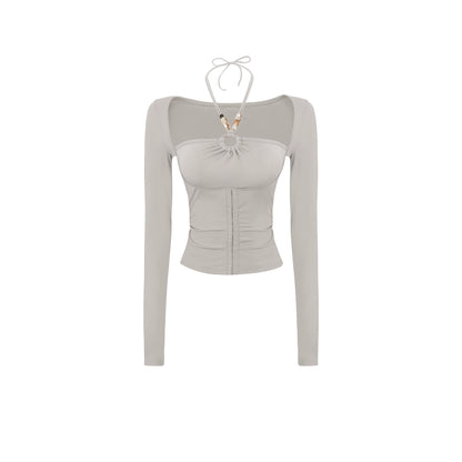 Slim Pleated Halterneck Top