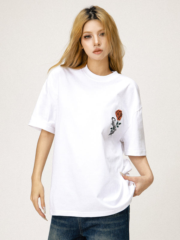 Vintage Embroidery Rose T-Shirt