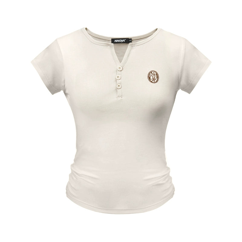 Basic Shoulder Round Neck T-Shirt