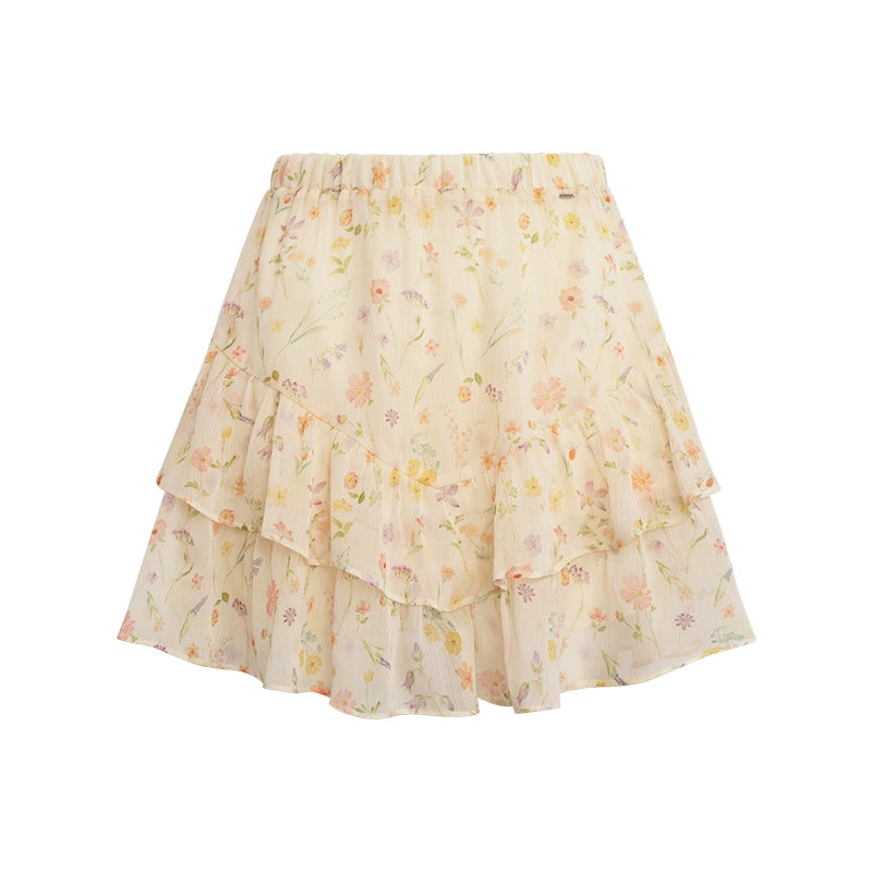 Romantic Floral Mini Skirt
