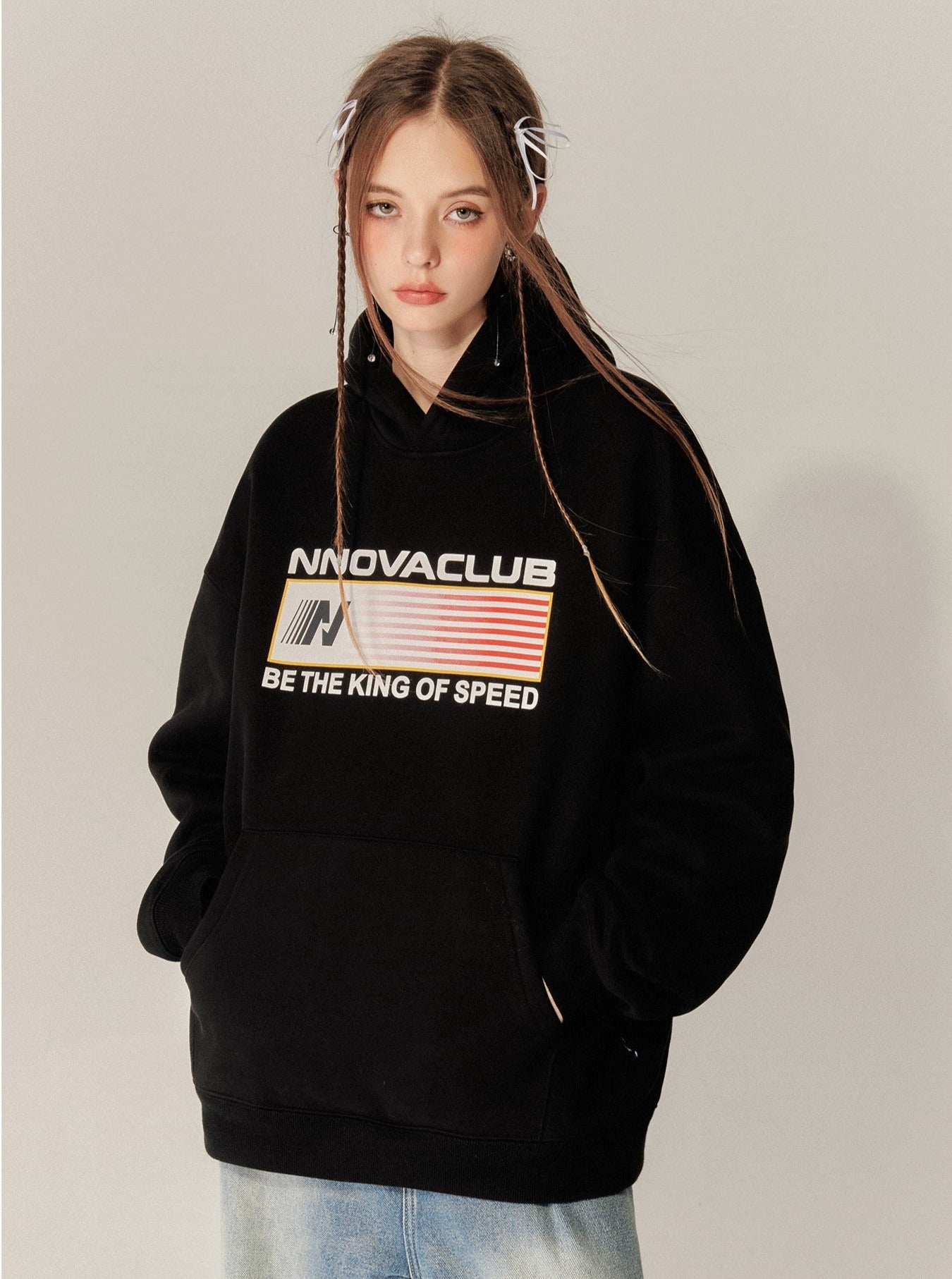 American retro sports hoodie coat