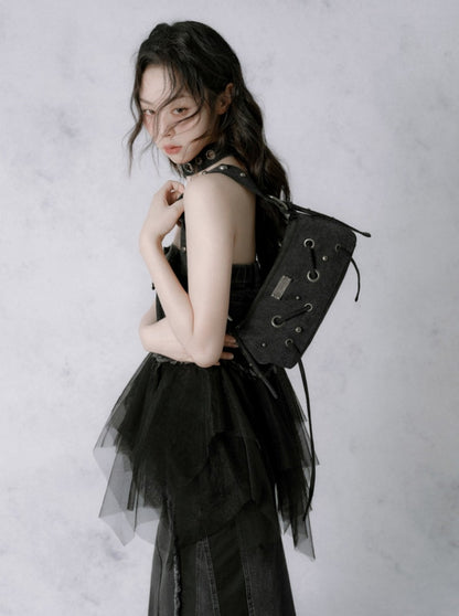 Shoulder Black Denim Bag