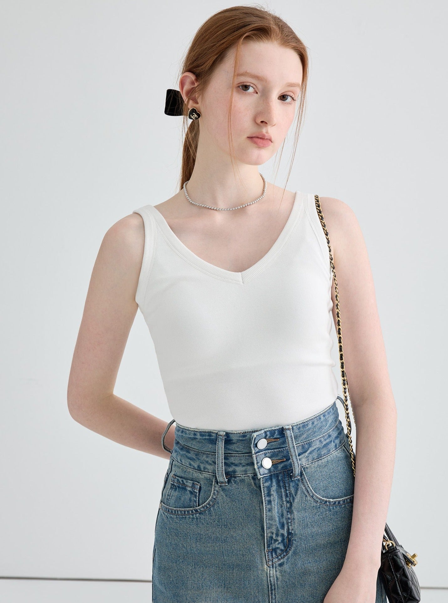Chest Pad V-Neck Camisole Top