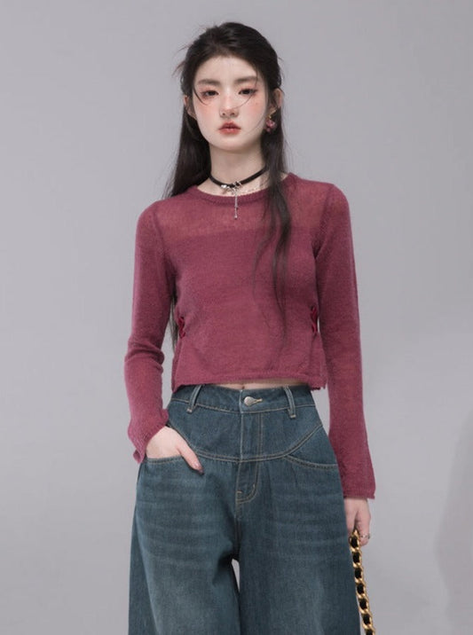 Thin Slit Web Woolen Top